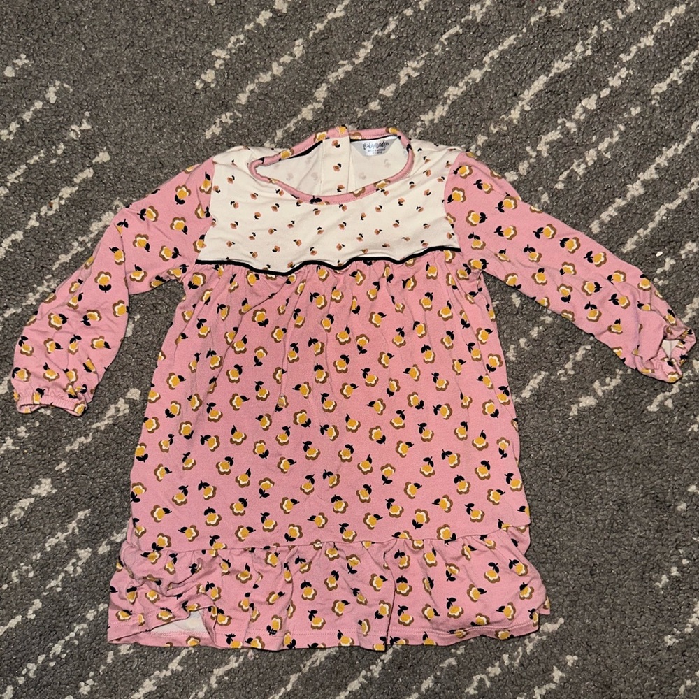 Mini Boden girls baby dress 6-12 months pink floral